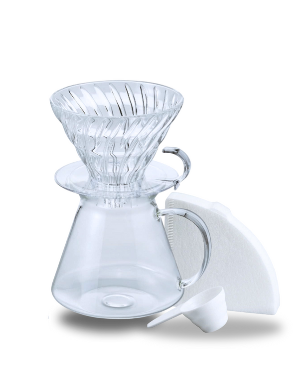 Hario V60 Simply Glass Pour Over Kit هاريو سيت دريبر سمبلي